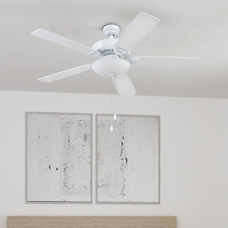 52" Prominence Home Montlake Indoor Ceiling Fan, Brushed Nickel - 52 - White