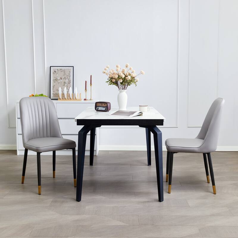 Modern Kitchen Dining Chairs with Thick Cushions, for Dining Rooms, Kitchens and Living Rooms, Set of 2, Gray