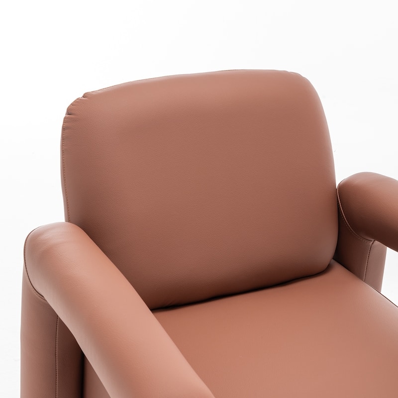 SEYNAR Modern PU Leather Accent Chair with Tubular Multifunctional Legs for Living Room