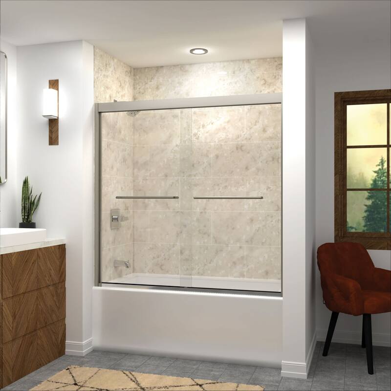 Transolid FBPT606608C-T 66" High x 59" Wide Bypass Frameless Shower