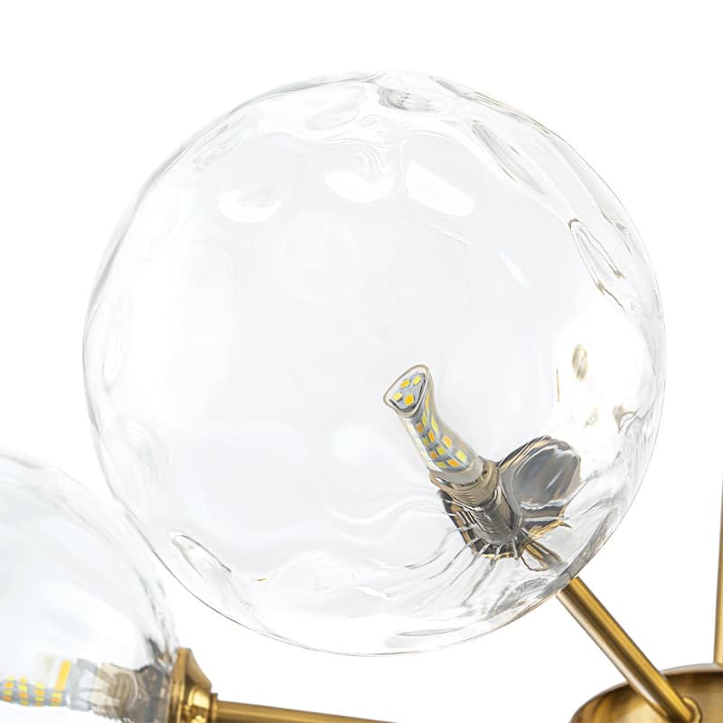 Contemporary 7-Light Clear Textured Glass Sputnik Chandelier - 25.2 in