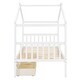 preview thumbnail 12 of 72, Creativity House Bed Twin Size Frame with 2 Wood Drawers for Boys Girls, Wood Platform Bed with Roof No Box Spring Needed