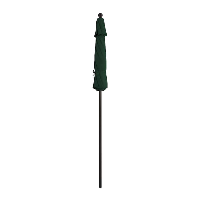California Umbrella 7.5' Venture Series Patio Umbrella, Bronze Aluminum Pole Fiberglass Ribs Push Lift, Olefin Royal Blue