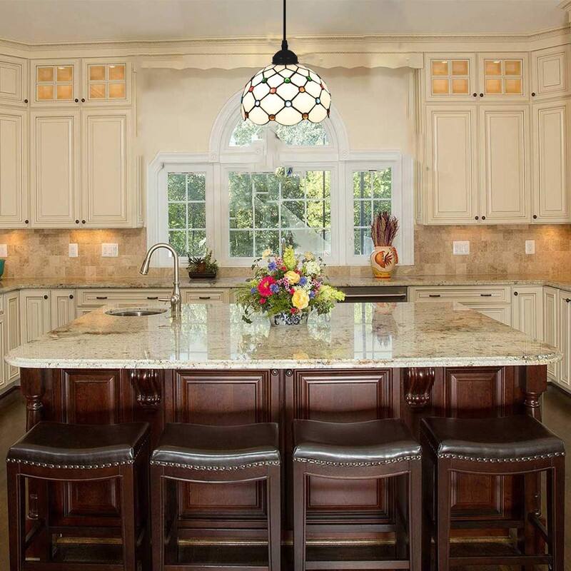 8 Inch bulb lights black Tiffany lamp metal pendant light