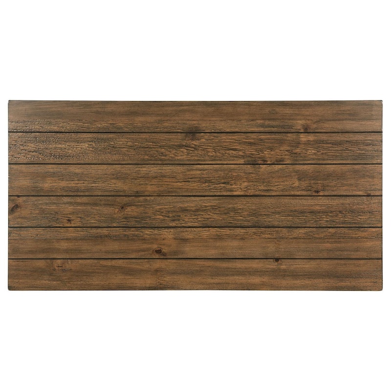 Ayne Coffee Table, 1 Shelf, Distressed Brown Wood Frame, 47 Inch