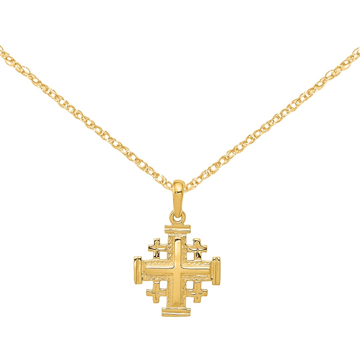 Gold jerusalem cross pendant Clearance