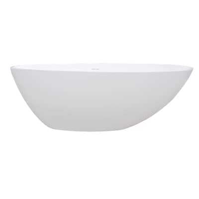 Kingston Brass Arcticstone 63" Free Standing Solid Surface Soaking Tub