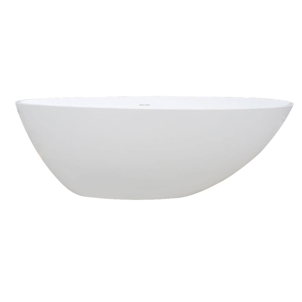 Kingston Brass Arcticstone 63" Free Standing Solid Surface Soaking Tub