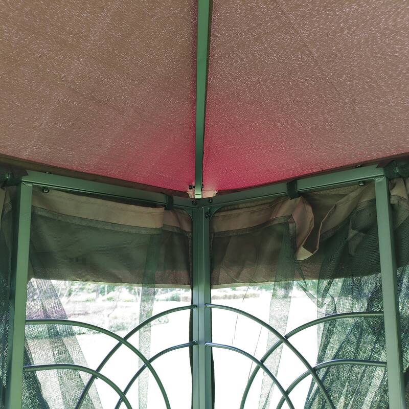 13 x10 Outdoor Gazebo Canopy Tent With Ventilated Double Roof And Mosquito net for Lawn(Detachable Mesh Screen On All Sides)