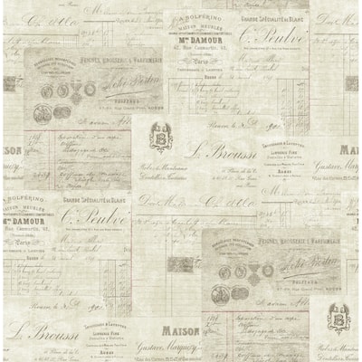 Seabrook Designs Aulus Vintage Postcards Unpasted Wallpaper