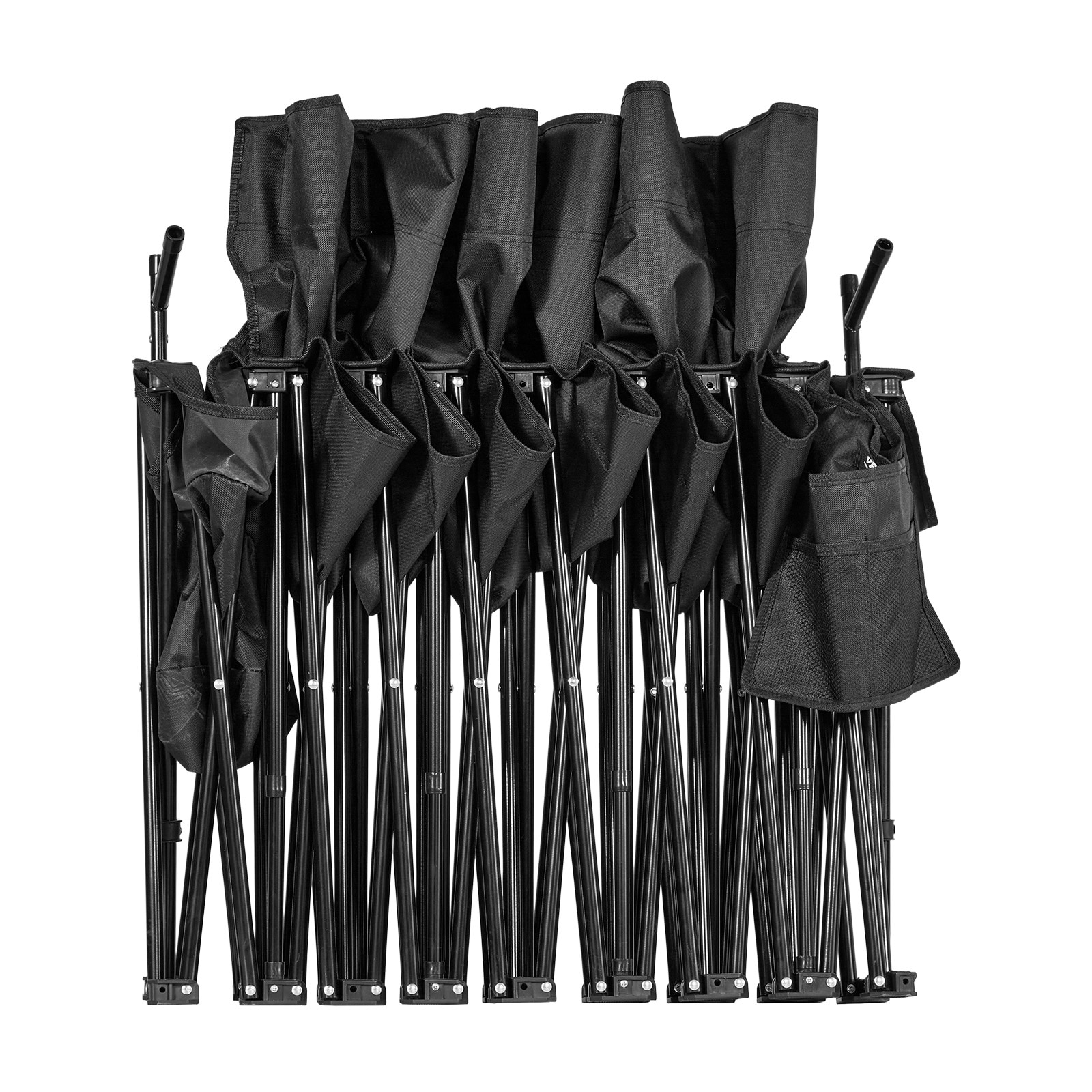 Portable Folding Bench With Storage Pockets Cup Holders And Sunshade For Sports And Camping