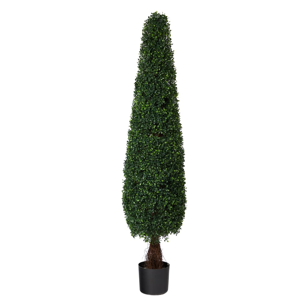 Vintage Boxwood Topiary Tree - 5ft Artificial Topiary, Indoor Outdoor UV Proof Faux Tree, Elegant Home Decor
