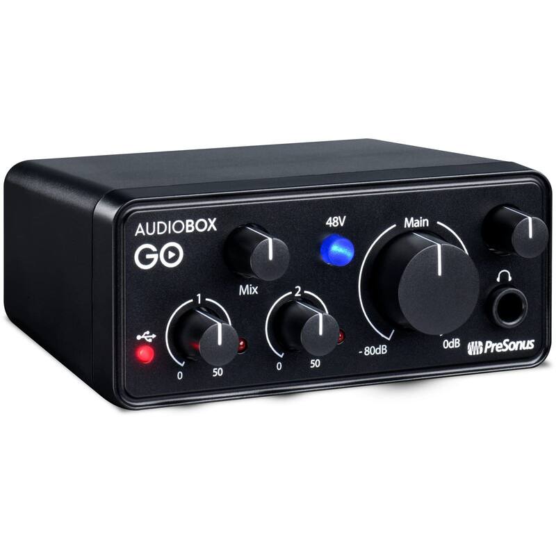 PreSonus AudioBox GO USB-C Recording Bundle: Mic, Headphones & Software