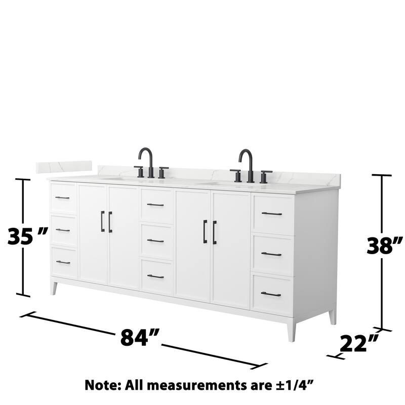 Wyndham Collection WCH717184D-QTZ-US3MXX Elan 84" Free Standing Double