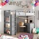 preview thumbnail 2 of 16, Modern Twin Size Loft Bed With Ladder,Shelves and Desk,Sturdy Construction for Bedroom