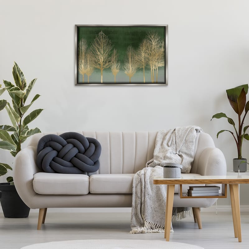 Stupell Gold Gradient Forest Framed Floater Canvas Wall Art Design By Kate Bennett