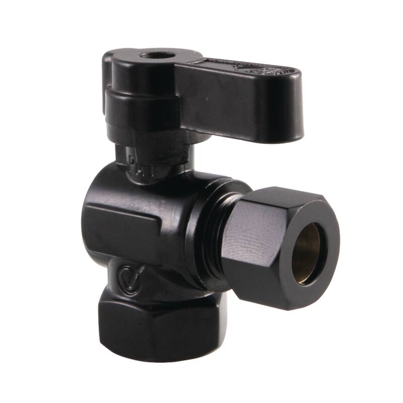 Kingston Brass 3/8" FIP X 3/8" OD Comp Angle Stop Valve - Matte Black