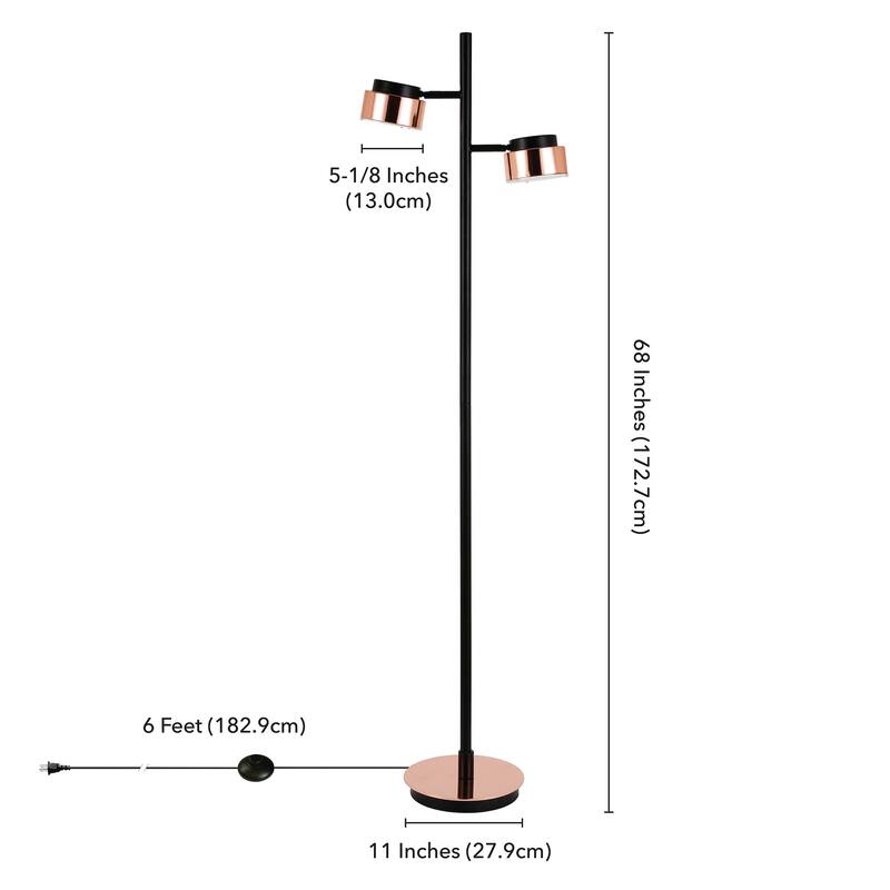 Copper Grove Ulft Copper and Black Floor Lamp
