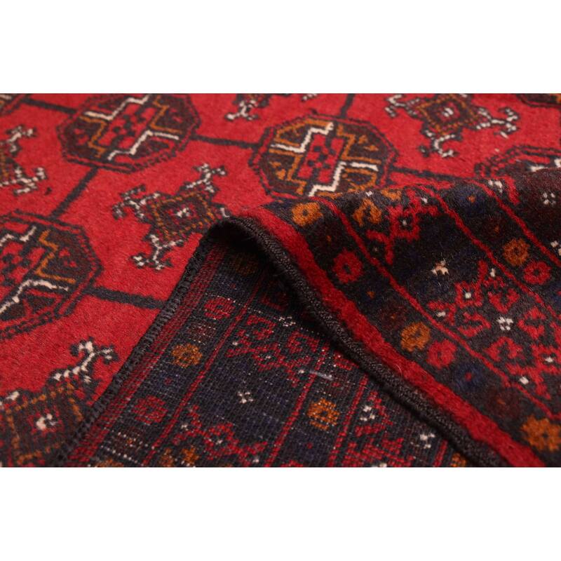 ECARPETGALLERY Hand-knotted Teimani Red Wool Rug - 3'7 x 6'2