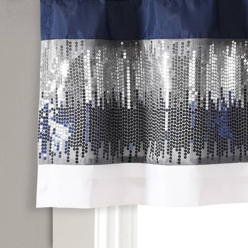 Lush Decor Night Sky Sequins Embroidery Valance - 18" x 52"