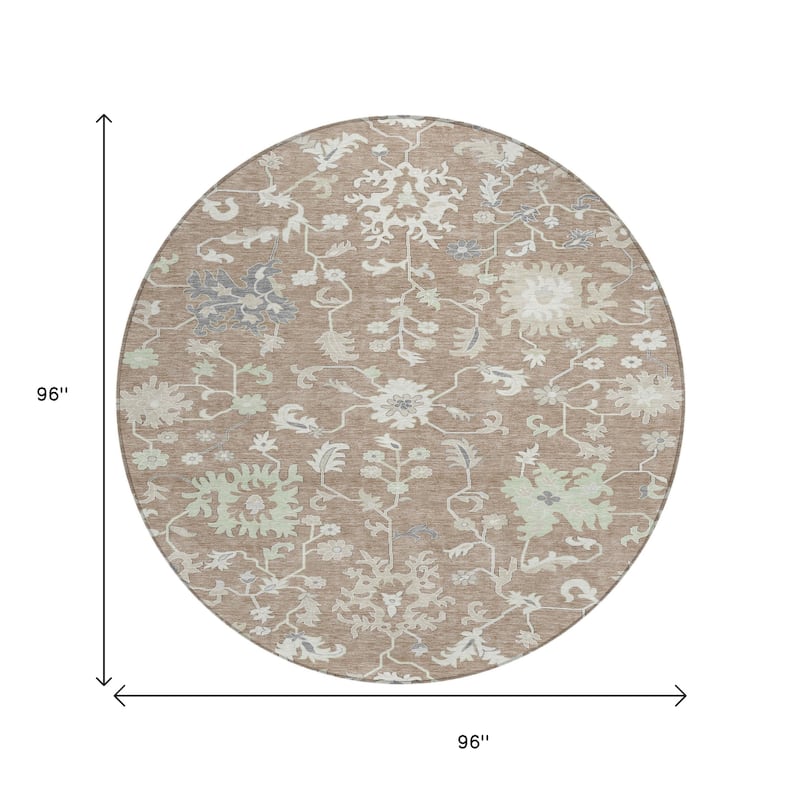 HomeRoots Floral Transitional Rectangle Outdoor Rug
