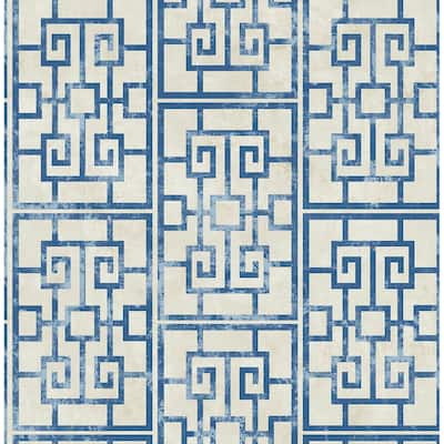 Seabrook Designs Koi Dynasty Lattice Unpasted Wallpaper