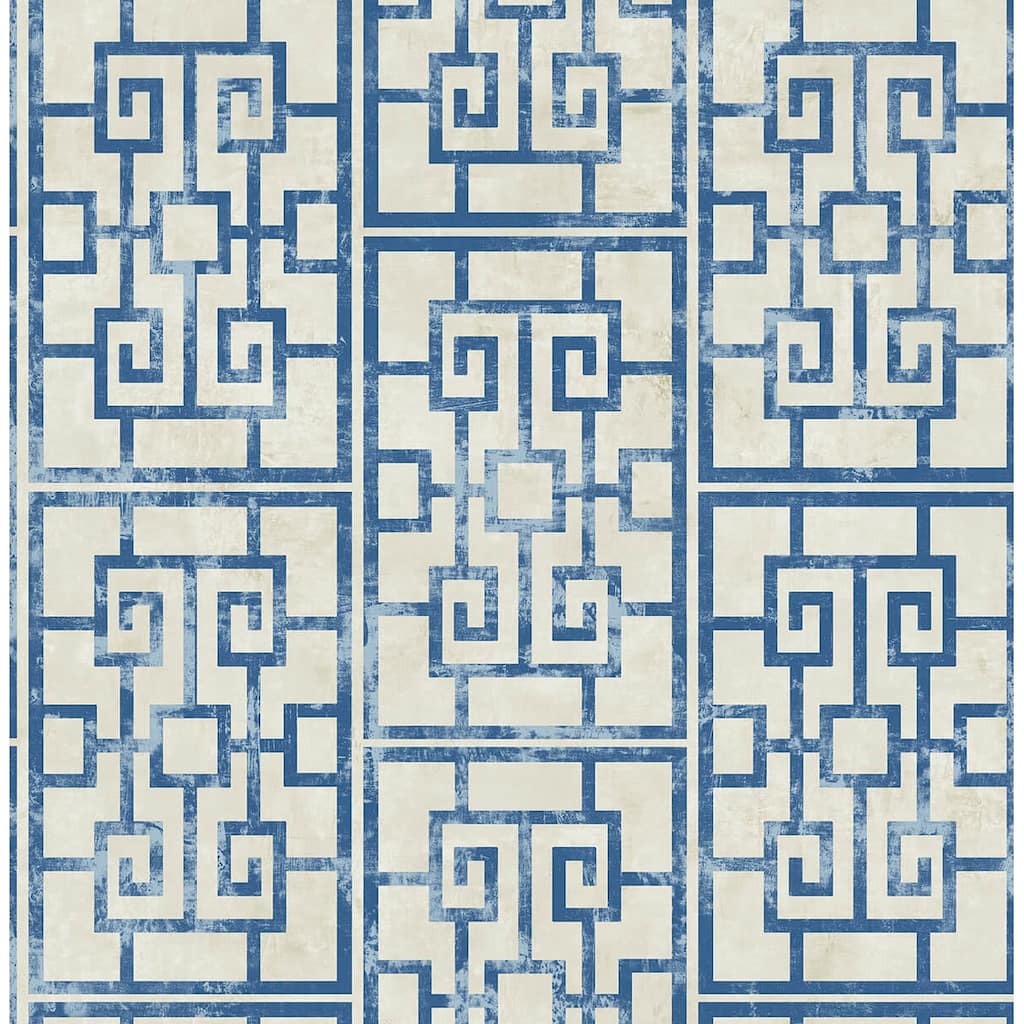 Seabrook Designs Koi Dynasty Lattice Unpasted Wallpaper