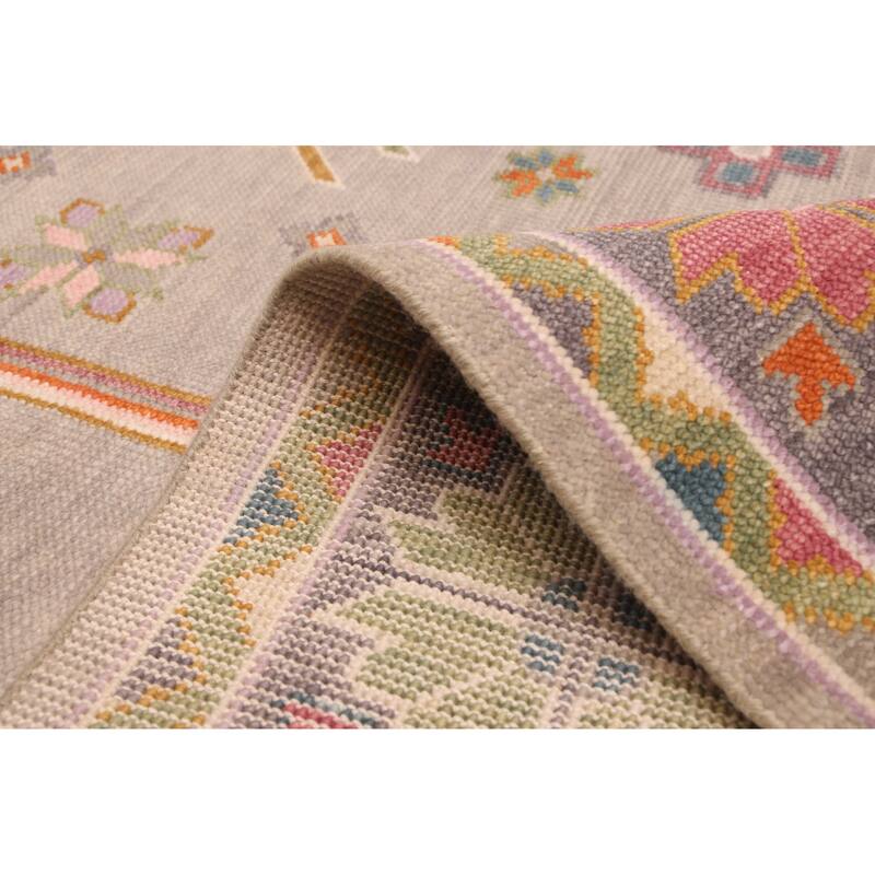 ECARPETGALLERY Hand-knotted Modern Oushak Grey Wool Rug - 8'2 x 9'10