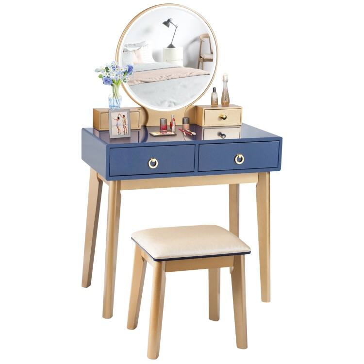 Set 3 Makeup Vanity Table Color Lighting Jewelry Divider Dressing Table - 52.5" x 31.5" x 16" (L x W x H)