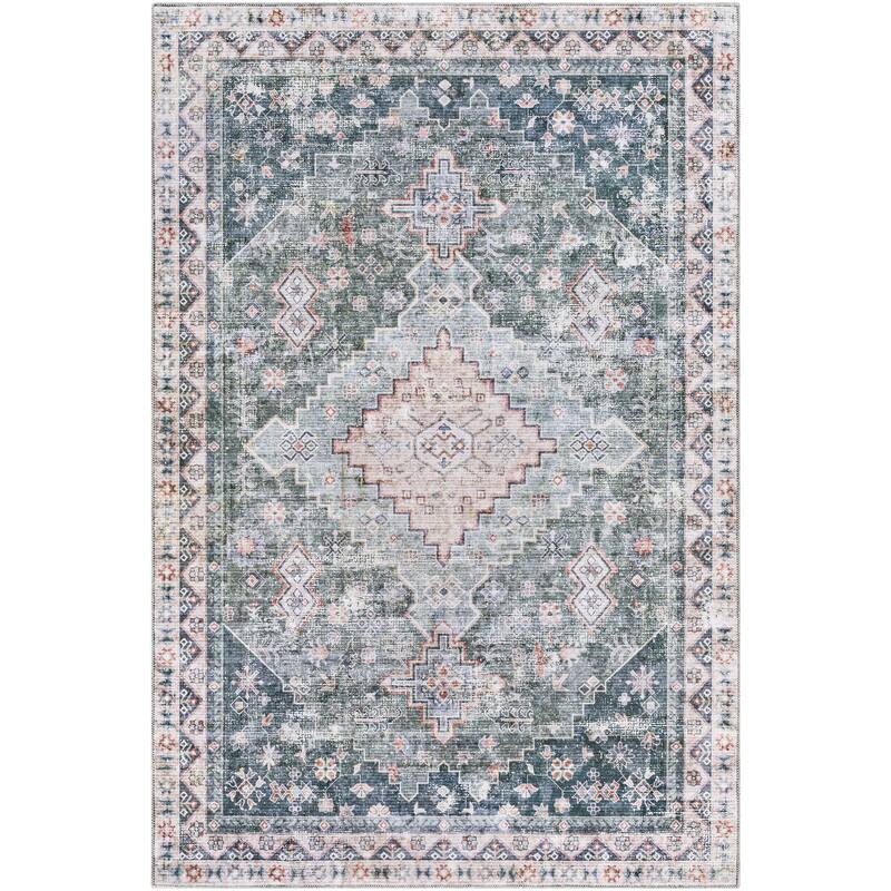 Livabliss Venkata Traditional Medallion Machine Washable Area Rug