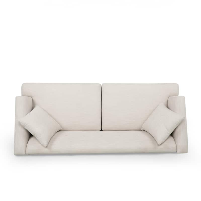 73.5" Loveseat, Family Room Fabric Sofa, Tufted Upholstered Arm Couch with Wood Legs for Living Room Bedroom