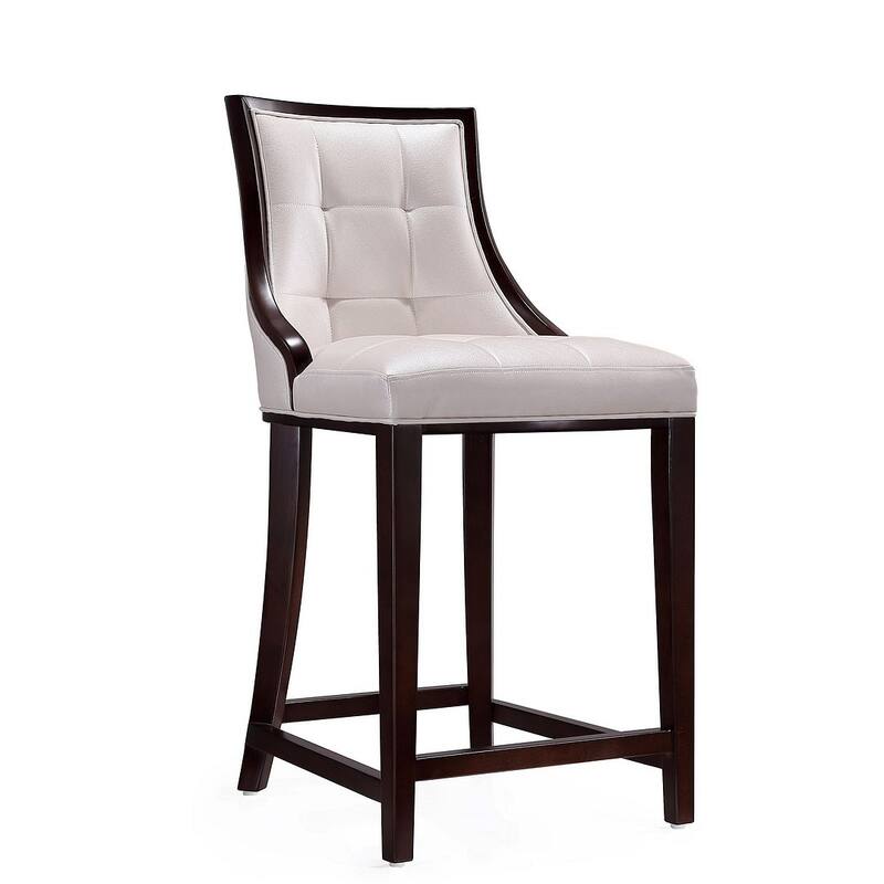 Manhattan Comfort Fifth Ave Dark Walnut Counter Height Bar Stool (Set of 2)