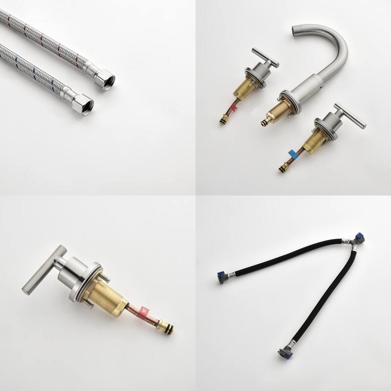 Modland 8 Inch Widespread Bathroom Faucet with Pop-Up Drain 2-Handle Vanity Sink Faucet