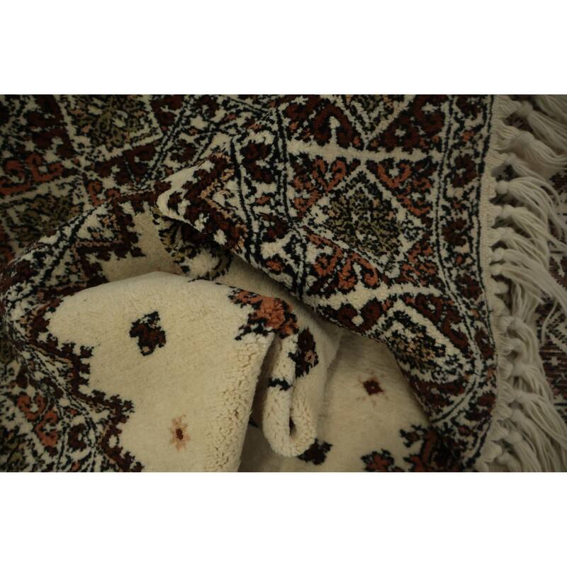 Hand Knotted Oriental 100% Wool Carpet Modern Floral Beige & Ivories Moroccan Area Rug - 10' 1'' X 7' 1''