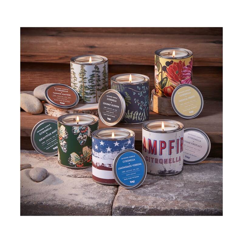 Citro Coconut Blossom Tin Candle 11oz 48hr Burn Time Multicolor Wax Summer Scented Candle for Home Decor