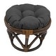 preview thumbnail 12 of 17, Bali 18-inch Footstool with Solid Outdoor Cushion Cool Grey