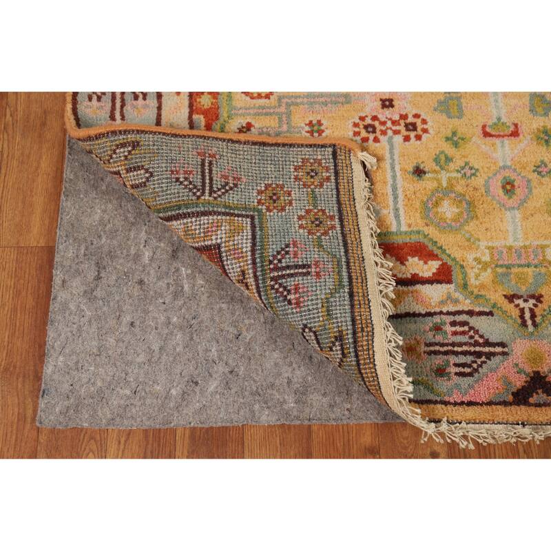 Hand Knotted Oriental 100% Wool Carpet Traditional Geometric Yellow & Gold Heriz (serapi) Area Rug - 5' 10'' X 4' 0''