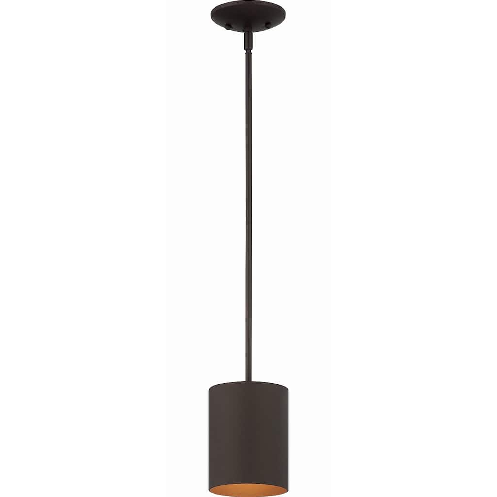 Volume Lighting 1-Light Antique Bronze Aluminum LED Cylinder Pendant - N/A