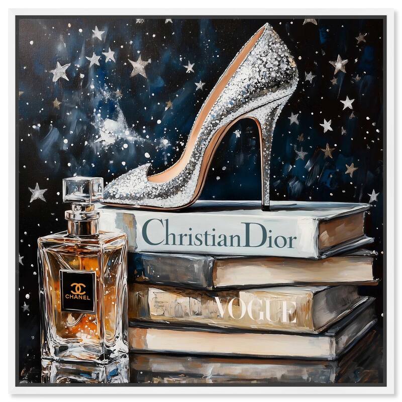 Sparkling Stars Heel Canvas by Art Remedy - White - 16" x 16"