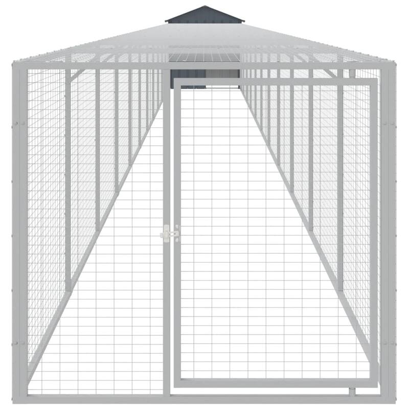 vidaXL Chicken Cage with Run Light Gray/Anthracite multisize Galvanized Steel