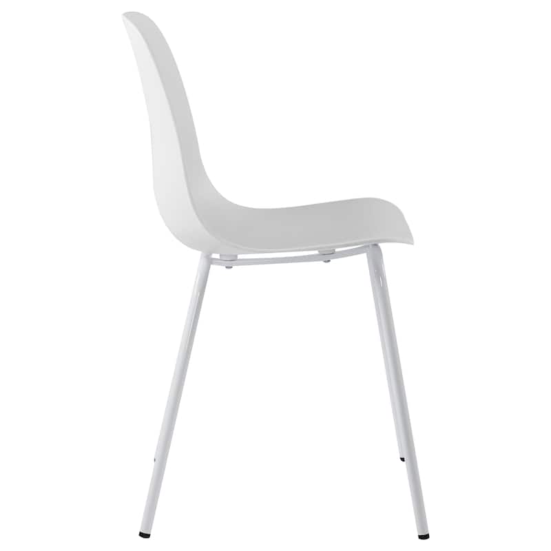 Modern Plastic Dining Chairs Industrial Side Chairs with Metal Legs Set of 2