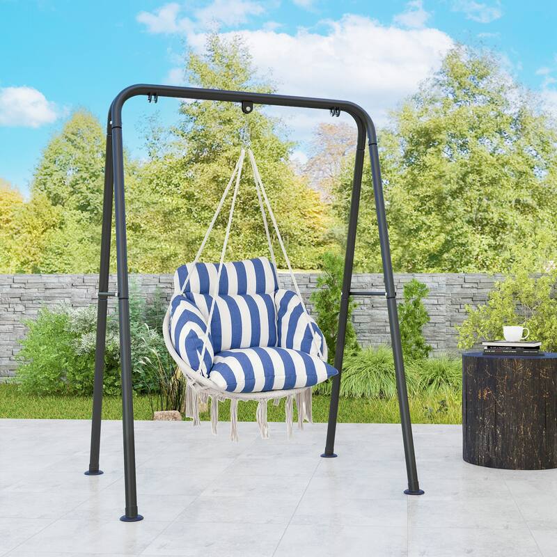 Hanging Swing Chair with Large Cushion and Adjustable Chain - 31.5" W x 23.6" D x 15.7" H