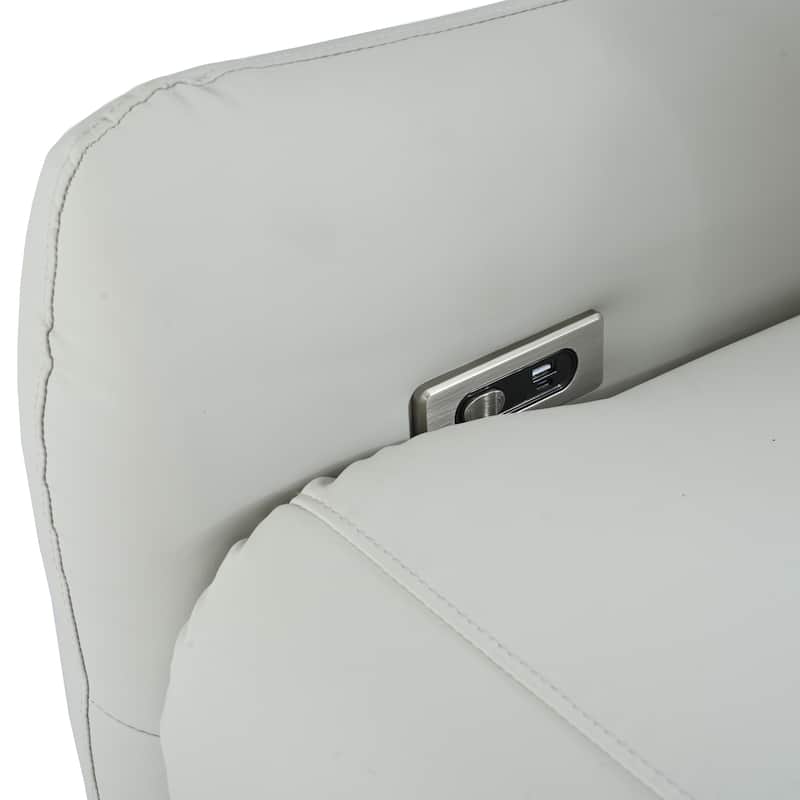PU Leather Wall Hugger Recliner Chair with USB and Type-C Ports, Power Button Recline, and 330 lbs Capacity