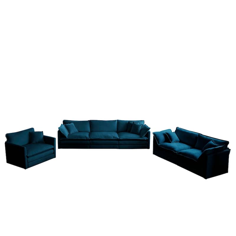 Modern Modular Sofa Set with Accent Chair and Multiple Configurations and High Density Cushions for Living Room and Guest Room
