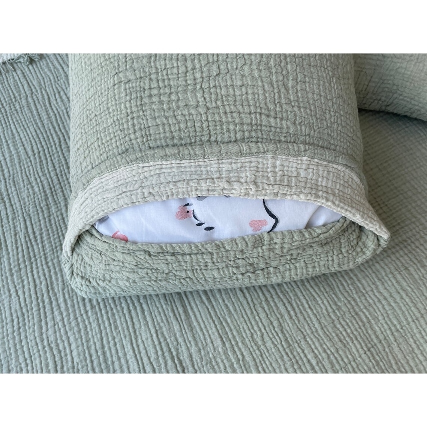 Sussexhome Soft Turkish Cotton Muslin Bed Shams, 2 Pieces - Picture 38 of 85
