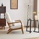 preview thumbnail 70 of 105, High Back Solid Wood Armrest Backrest Leisure Chair Accent Chair