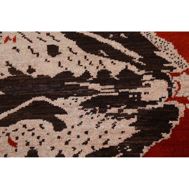 Vegetable Dye Abstract Oriental Dining Room Area Rug Wool Hand-knotted - 6'7" x 9'7"