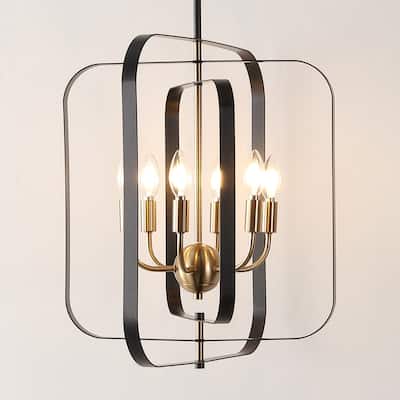 SAFAVIEH Home Lighting Collection Dellyth 20" Glam Pendant (6-bulb) - 20" W x 18" D x 60" H