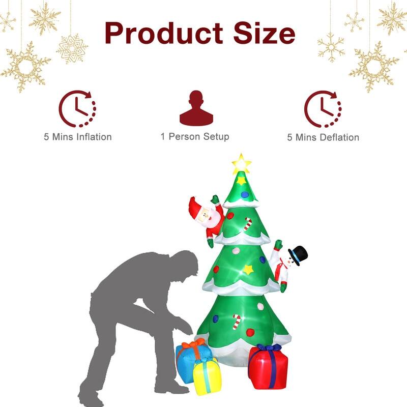 8 Ft. Christmas Tree Inflatables Outdoor Decoration with LED Lights