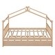 preview thumbnail 37 of 39, Full Size Wooden House Playhouse Platform Bed with Twin Trundle